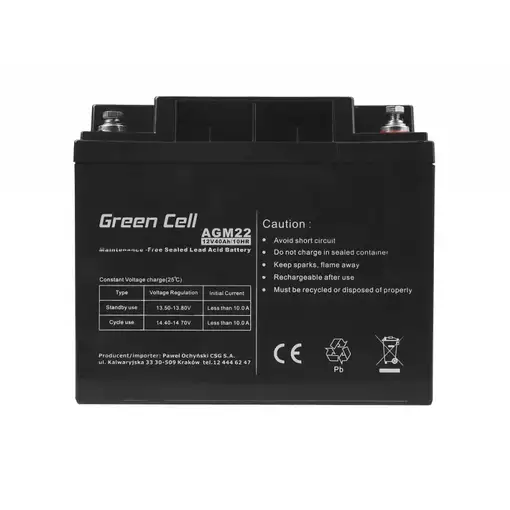 Green Cell AGM22 batería para sistema ups Sealed Lead Acid (VRLA) 12 V 40 Ah
