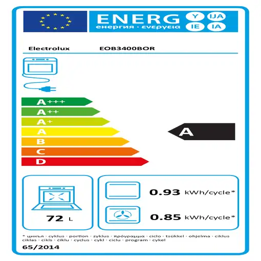 Horno 74 L Negro 949 716 232 ELECTROLUX