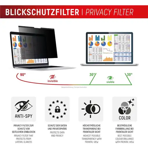 Displex 01763 filtro para monitor 39,6 cm (15.6'') Portátil Filtro de privacidad