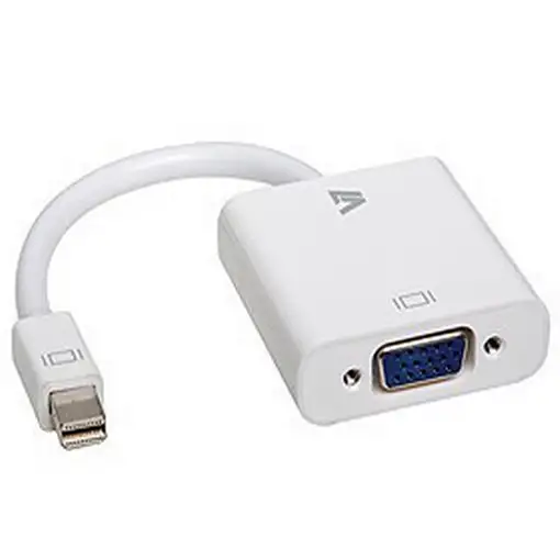 V7 Adattatore video bianco da Mini DisplayPort maschio a VGA femmina V7 Adattatore video bianco da Mini DisplayPort maschio a VGA femmina