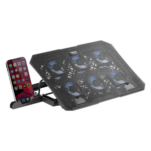 Mars Gaming MNBC23, Base Refrigeradora y Stand 16”, 6 Ventiladores Controlables co