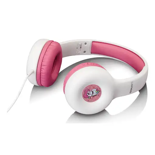 Lenco HP-010PK auricular y casco Auriculares Alámbrico Diadema Música Rosa, Blanco