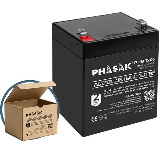 Phasak Batería 12V 5Ah - PHB 1205