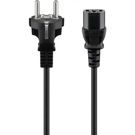 Goobay 96037 cable de transmisión Negro 5 m Enchufe tipo F IEC C13