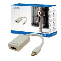 LogiLink Mini DisplayPort / HDMI Adapter 0,1 m HDMI tipo A (Estándar) Gris