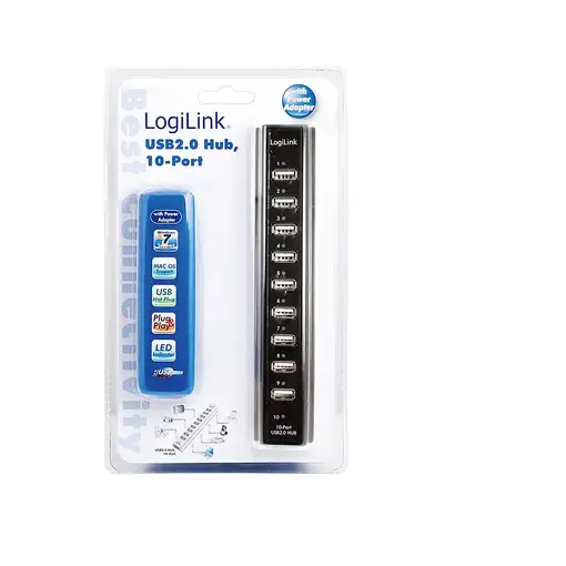 LogiLink UA0096 hub de interfaz 480 Mbit/s Negro