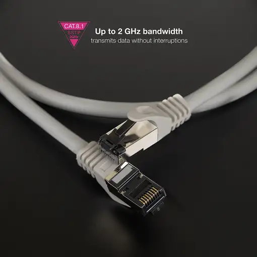 Nanocable Cable de Red Latiguillo Cat.8.1 2GHz LSZH SSTP AWG26, Gris, 25 cm