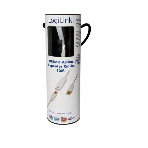 LogiLink 12m USB 2.0 cable USB USB A Blanco