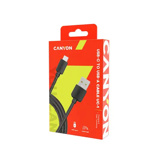 Canyon Cable UC-1 USB-C 5W 1m Negro