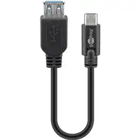 Goobay 67894 cable USB USB 3.2 Gen 1 (3.1 Gen 1) 0,2 m USB C USB A Negro