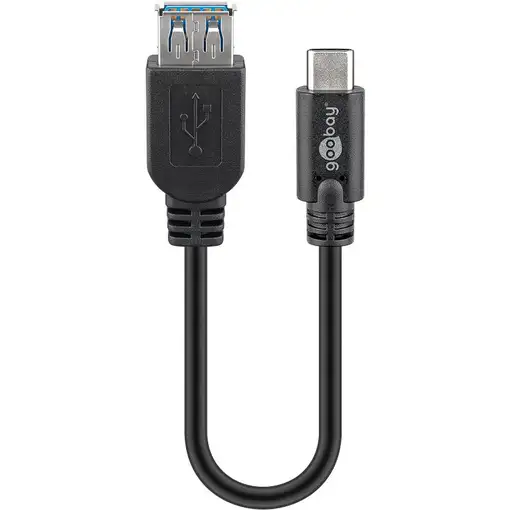 Goobay 67894 cable USB USB 3.2 Gen 1 (3.1 Gen 1) 0,2 m USB C USB A Negro