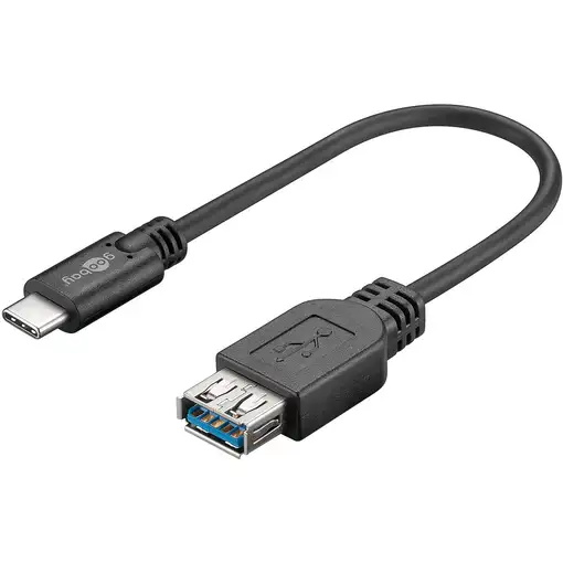 Goobay 67894 cable USB USB 3.2 Gen 1 (3.1 Gen 1) 0,2 m USB C USB A Negro