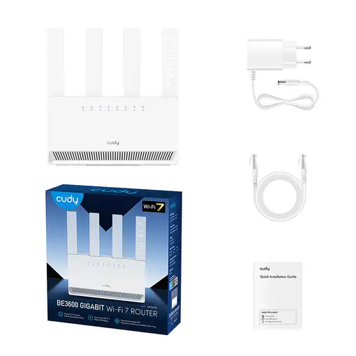 Cudy WR3600E router inalámbrico Gigabit Ethernet Doble banda (2,4 GHz / 5 GHz) Bla