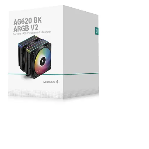 DeepCool AG620 BK ARGB V2 Conjunto de chips, Placa base Refrigerador de aire 12 cm