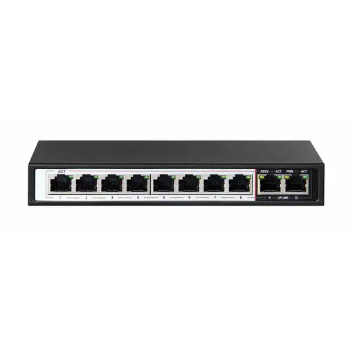 Extralink PoE Switch CERES 8x 100Mb/s PoE/PoE+, 2x RJ45 Uplink 100Mb/s, 96W Extralink PoE Switch CERES 8x 100Mb/s PoE/PoE+, 2x RJ45 Uplink 100Mb/s, 96W