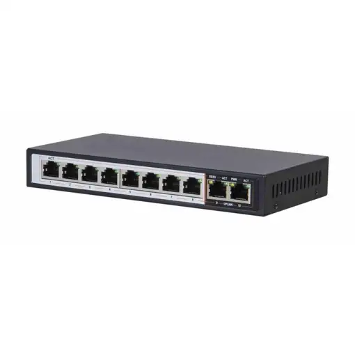 Extralink PoE Switch CERES 8x 100Mb/s PoE/PoE+, 2x RJ45 Uplink 100Mb/s, 96W