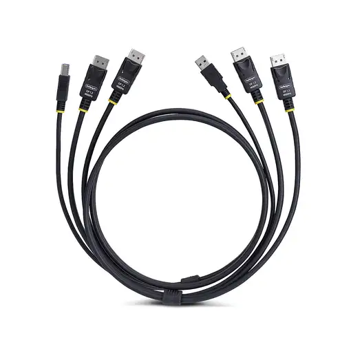 StarTech.com Cable KVM DisplayPort de Doble Pantalla con USB 5Gbps de 1,8m - 4K 60