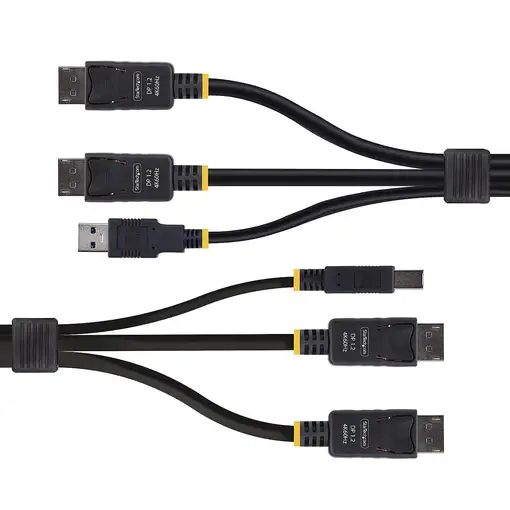 StarTech.com Cable KVM DisplayPort de Doble Pantalla con USB 5Gbps de 1,8m - 4K 60