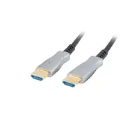 Lanberg CA-HDMI-20FB-0100-BK cable HDMI 10 m HDMI tipo A (Estándar) Negro, Plata