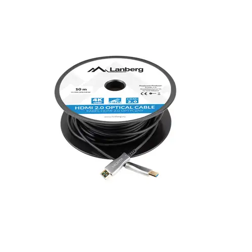 Lanberg CA-HDMI-20FB-0100-BK cable HDMI 10 m HDMI tipo A (Estándar) Negro, Plata