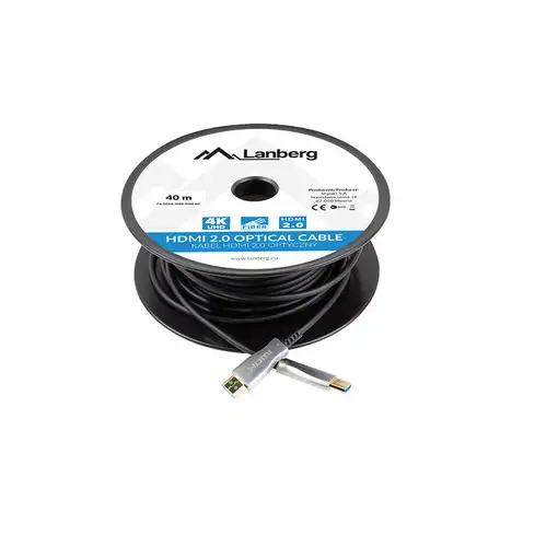 Lanberg CA-HDMI-20FB-0400-BK cable HDMI 40 m HDMI tipo A (Estándar) Negro, Plata