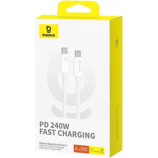 Baseus P10365200211-05 cable USB USB4 Gen 3x2 1,8 m USB C Blanco