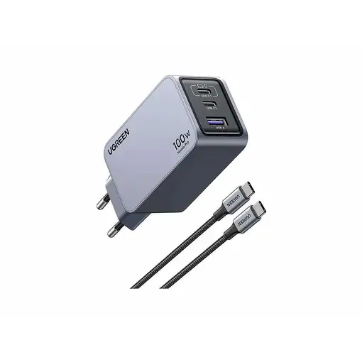 Ugreen Nexode Pro EU 3-Port GaN PD Fast Charger With USB-C Cable Universal Negro,