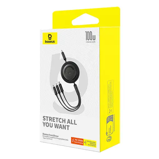 Baseus Free2Draw cable USB 1,1 m USB C USB C/Micro-USB B/Lightning Negro