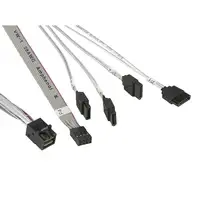 Supermicro MiniSAS / 4 SATA 0.55 m 0,55 m Gris, Blanco