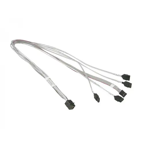 Supermicro MiniSAS / 4 SATA 0.55 m 0,55 m Gris, Blanco