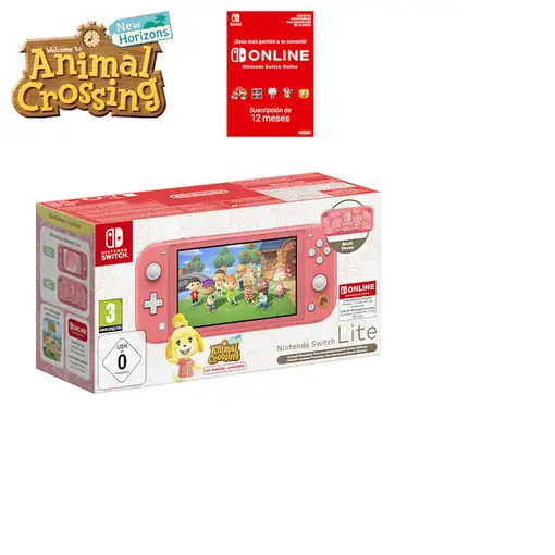 Consola Switch Lite edicion aloha Animal Crossing: New Horizons Canela NINTENDO