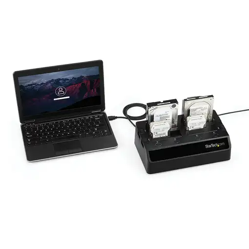 StarTech.com Base de Acoplamiento USB 3.0 de 4 Bahías SATA - Docking Station USB d
