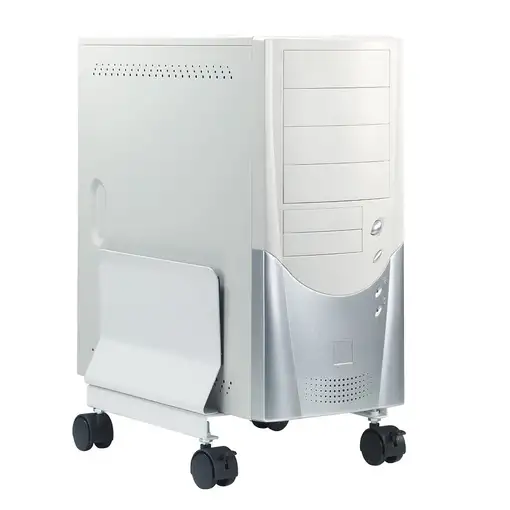 Q-CONNECT KF02197 soporte de CPU Soporte para instalación de CPU bajo mesa Blanco