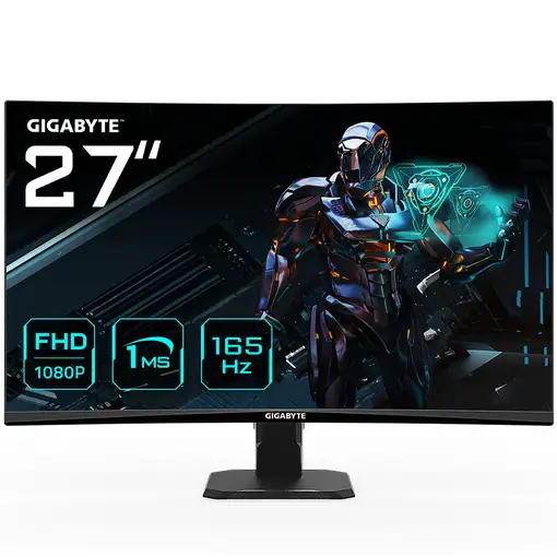 GIGABYTE GS27F Monitor gaming 27" FHD - 1920 x 1080, 165Hz, 1ms, 300 cd/m², FreeSy