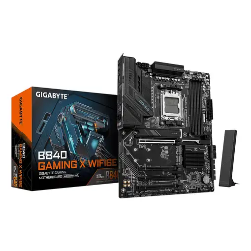 GIGABYTE B840 GAMING X WIFI6E Placa Base - Procesadores AMD Ryzen 9000, VRM de 12+
