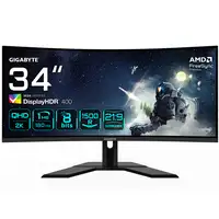 GIGABYTE G34WQCP Monitor Gaming Curvo UWQHD de 34" - 3440 x 1440, 1500R, 180Hz, 1m