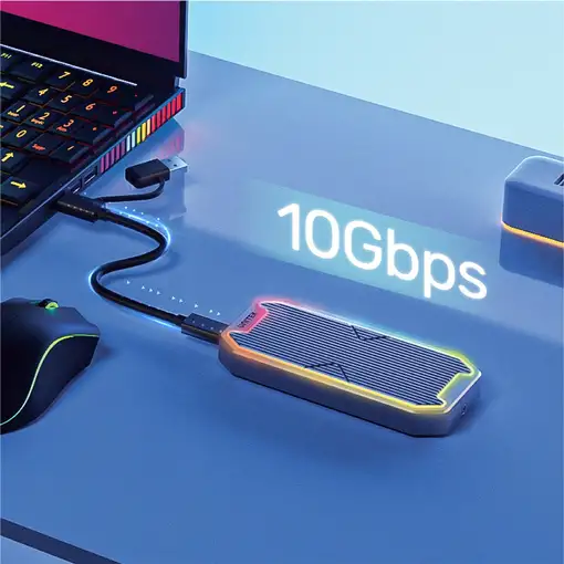 UNITEK SolidForce Spectrum Caja externa para unidad de estado sólido (SSD) Gris M.