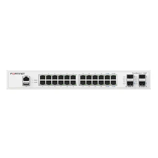 Fortinet FS-124F switch Gestionado L2 Gigabit Ethernet (10/100/1000) 1U Blanco