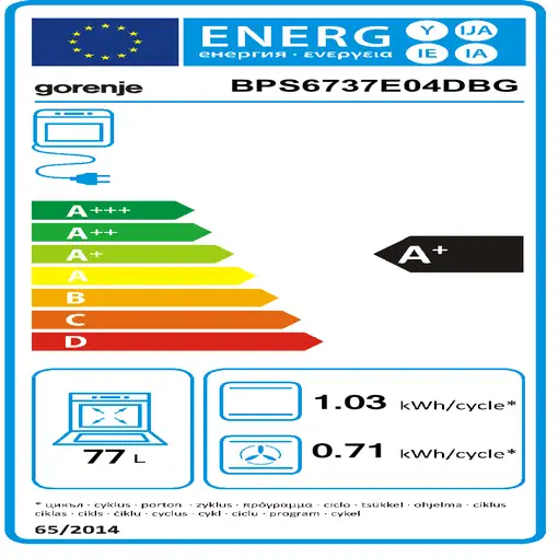 Horno 77 L Negro Gorenje G400 743231 GORENJE