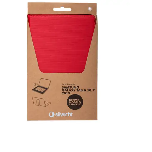 SilverHT Funda Samsung TAB A 2019" (T510/T515) Roja con teclado Bluetooth