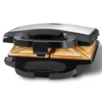 Clatronic ST 3778 sandwichera 750 W Negro, Acero inoxidable