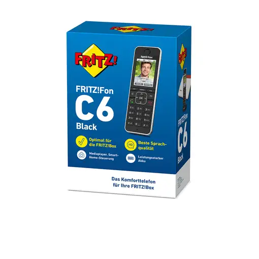 Fon FRITZ! C6 Teléfono DECT Identificador de llamadas Negro