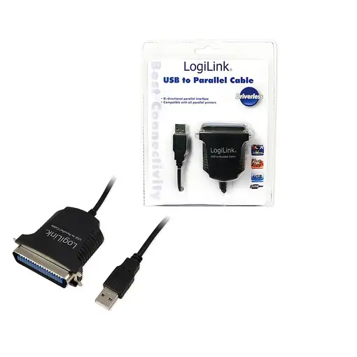 LogiLink AU0003C cable paralelo Negro 1,5 m