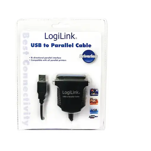LogiLink AU0003C cable paralelo Negro 1,5 m