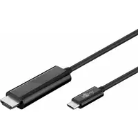 Goobay 77528 adaptador de cable de vídeo 1,8 m USB Tipo C HDMI Negro