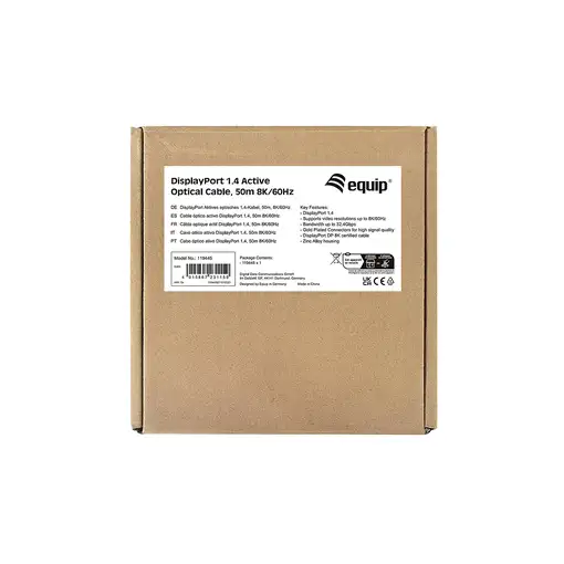 Equip 119445 Cable óptico activo DisplayPort 1.4, 50 m, 8K/60 Hz
