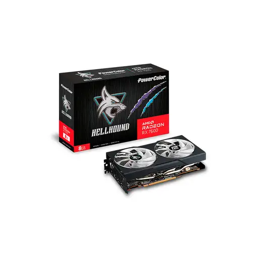 PowerColor Hellhound RX 7600 8G-L/OC AMD Radeon RX 7600 8 GB GDDR6