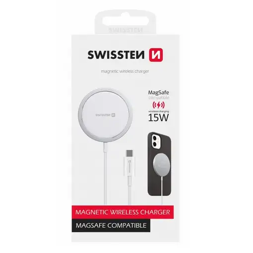 Swissten MagStick Smartphone Blanco USB Cargador inalámbrico Interior