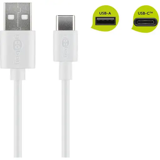 Goobay 45563 cable USB USB 2.0 1 m USB A USB C Blanco