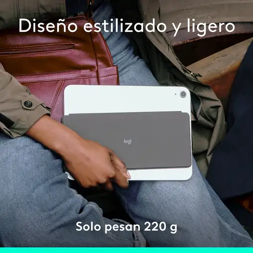 Logitech Keys-To-Go 2, teclado inalámbrico portátil para iPad con tapa integrada,